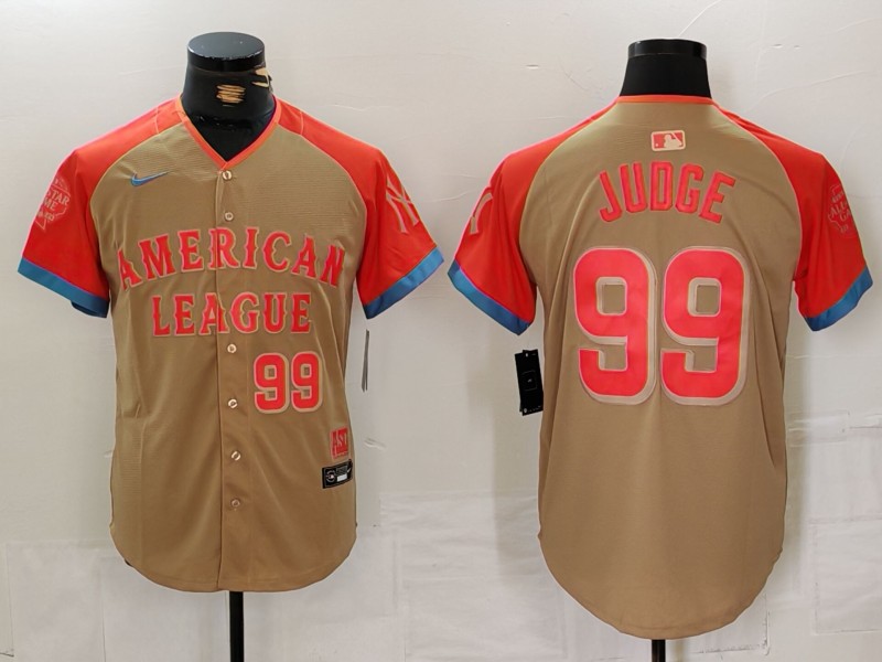 Men New York Yankees #99 Judge Orange All star 2024 Nike MLB Jersey style 1